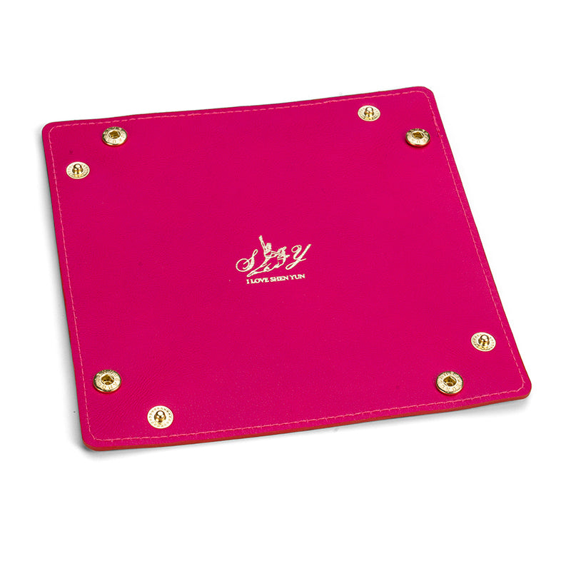 Divine Melody Leather Storage Tray - Fuchsia