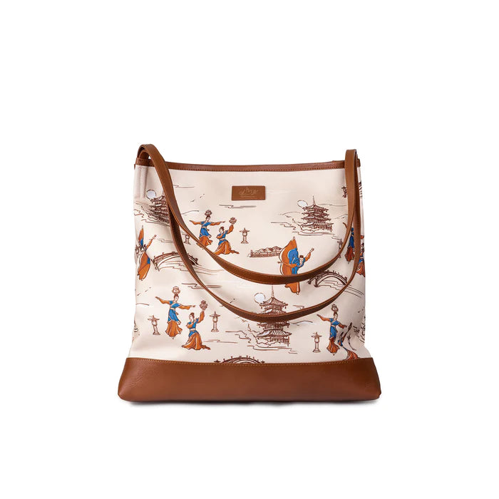 Lantern Grace Tote Bag with Leather Handle