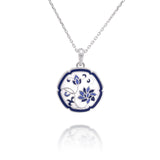 Blue and White Lotus Necklace
