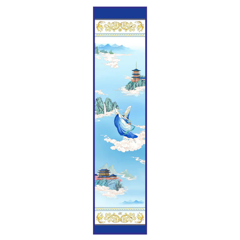 Phoenix of the Sapphire World Long Silk Scarf - 17” x 75"