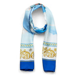 Phoenix of the Sapphire World Long Silk Scarf - 17” x 75"