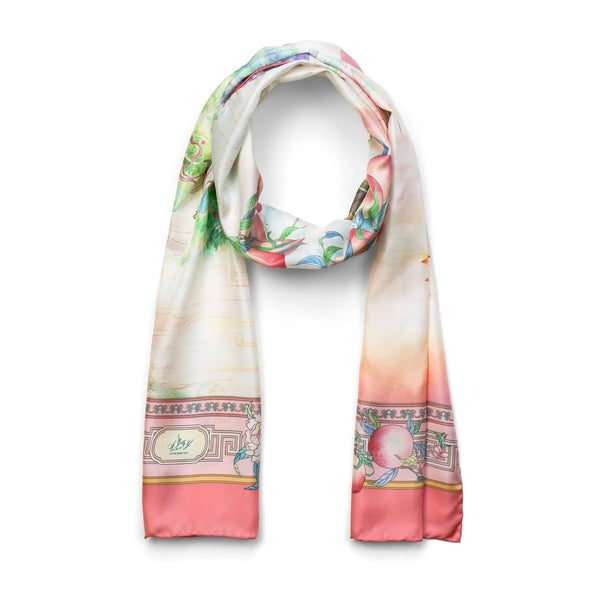 The Peaches of Immortality Silk Long Scarf