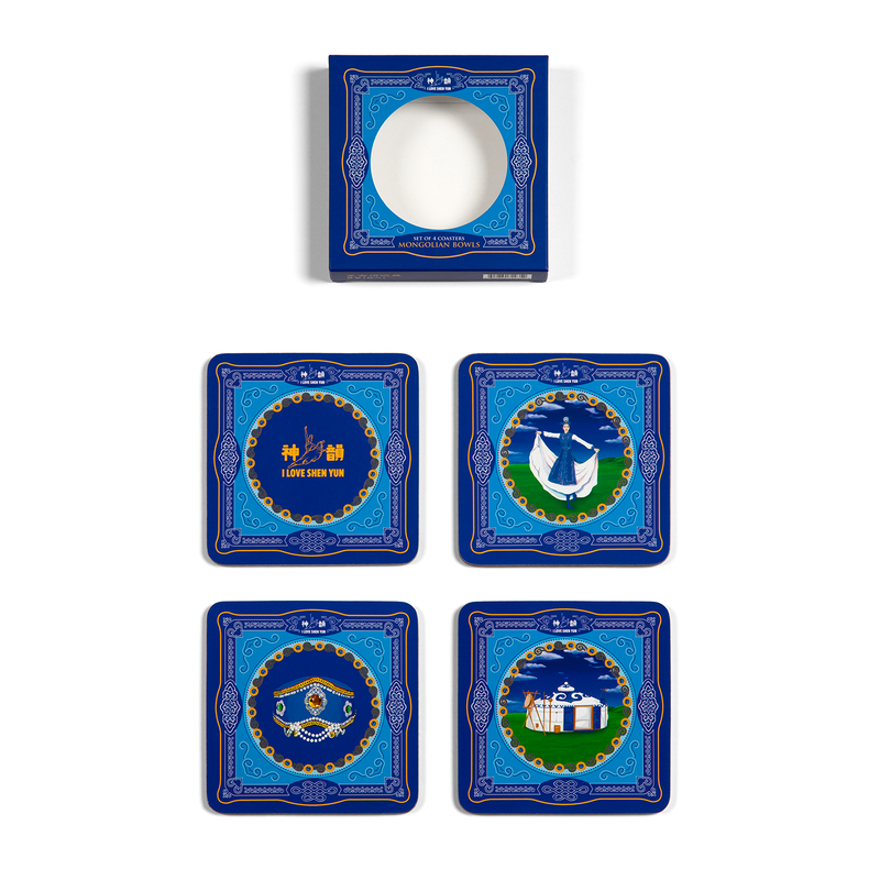 Mongolian Bowls Coaster, Set of 4