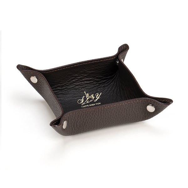 Divine Melody Leather Storage Tray - Brown