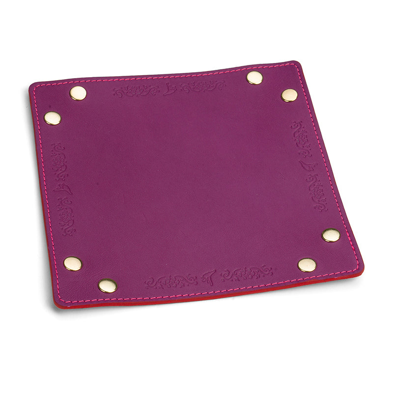 Divine Melody Leather Storage Tray - Fuchsia