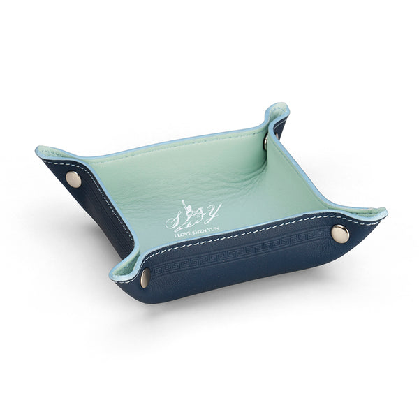 Divine Melody Leather Storage Tray - Light Blue
