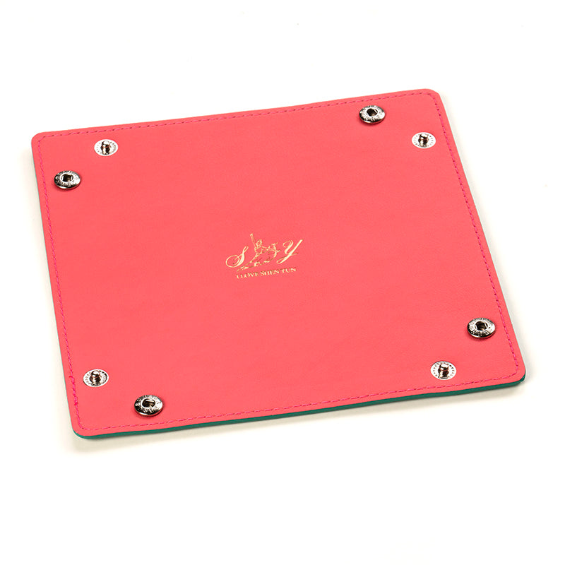 Divine Melody Leather Storage Tray - Pink