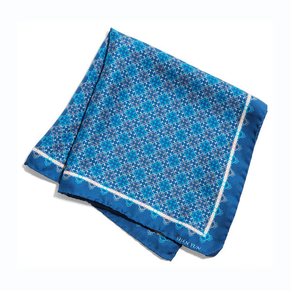 A Manchurian Stroke of Luck Pocket Square - Navy
